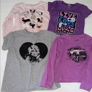 3T Girls Graphic Shirt Lot Carhartt John Deere Dolly Parton Nashville 4 Piece